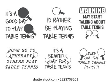 Table Tennis T shirt Design Bundle, Vector Table Tennis T shirt  design, Ping Pong shirt,  Table Tennis typography T shirt design Collection