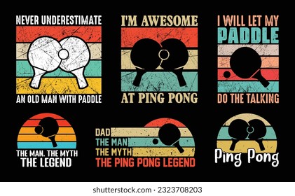 Table Tennis T shirt Design Bundle, Vector Table Tennis T shirt  design, Ping Pong shirt,  Table Tennis typography T shirt design Collection