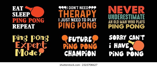 Table Tennis T shirt Design Bundle, Vector Table Tennis T shirt  design, Ping Pong shirt,  Table Tennis typography T shirt design Collection