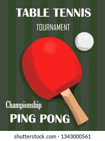 Table tennis tournament poster. Vector illustration