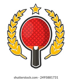 Table Tennis Trophy Badge vector