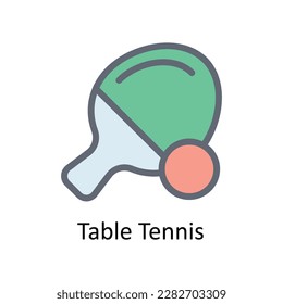 Table tennis Vector  Fill outline Icons. Simple stock illustration stock