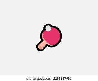 Table Tennis vector icon. Emoji illustration. Isolated Ping Pong vector emoticon