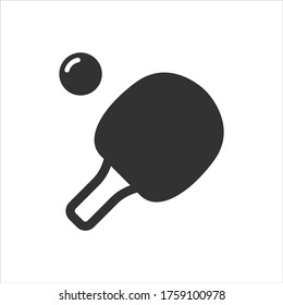 Icono del vector de tenis de mesa sobre fondo blanco