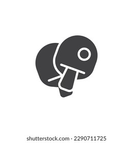 Table tennis vector icon. Racket and ball filled flat sign for mobile concept and web design. Ping pong glyph icon. Symbol, logo illustration. Vector graphics