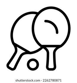Diseño de iconos de la línea del vector de tenis de mesa