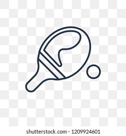 Table tennis vector outline icon isolated on transparent background, high quality linear Table tennis transparency concept can be used web and mobile