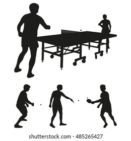 Table Tennis Vector Silhouettes Stock Vector (Royalty Free) 485265427 ...