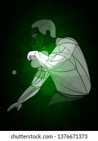 Table tennis vector, stylized, white player, athlete