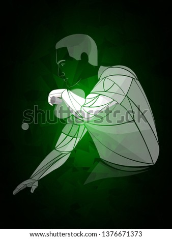 Table tennis vector, stylized, white player, athlete