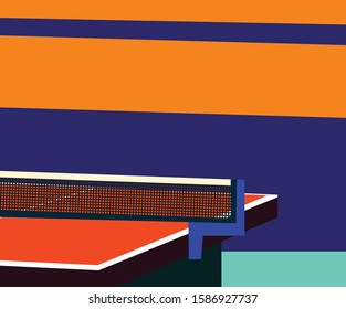 Table tennis vector. trendy color illustration graphic design.