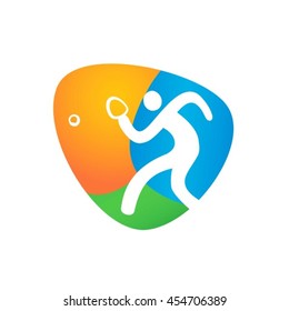 Table Tennis Web button isolated on white background. Athlete Sport Game Logo Competition Icon. Rio 2016 Olympic games in Brazil. summer Sport games symbols. vector illustration