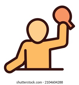 Table tennis winner icon outline vector. Ping pong. Paddle racket