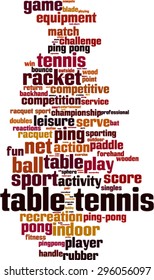 Table tennis word cloud concept. Vector illustration