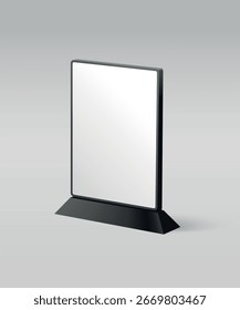 Maqueta de tienda de mesa. Plástico y acrílico mesa hablador, promocional vertical menú de la tabla de la tienda titular de la muestra, menú de la tabla de la tarjeta de visualización del soporte marco de imagen para maqueta y diseño de Plantilla. Publicidad de escritorio