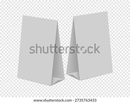 table tent mockups blank on transparent background