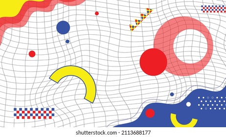 Table texture warp on white background design, and shape graphic abstract funny concept