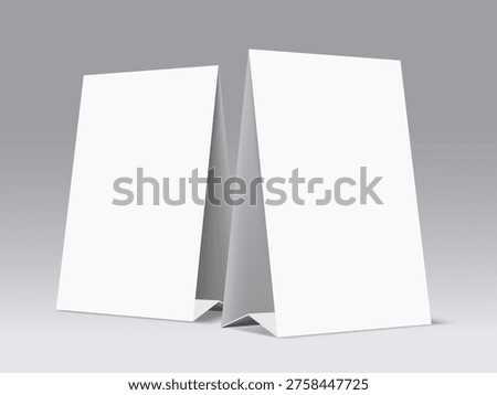 Table top banner, menu, promotion, discount, payment QR code. Promotional Table Tent Mockup Template to advertise your business or promote special sales.