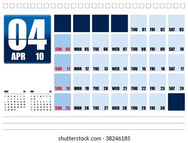 Table top calendar 2010 - April