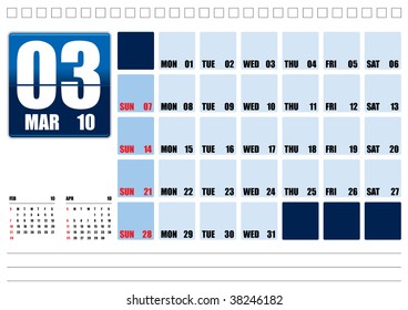 Table top calendar 2010 - March