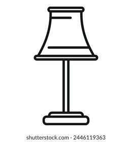 Icono de antorcha de tabla - Vector de contorno. Decorar la casa de negocios. Salón alto eléctrico
