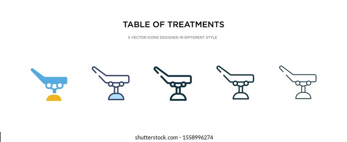 table of treatments icon in different style vector illustration. two colored and black table of treatments vector icons designed in filled, outline, line and stroke style can be used for web,