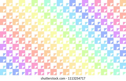 Table triangle in square rainbow pastel and white color
