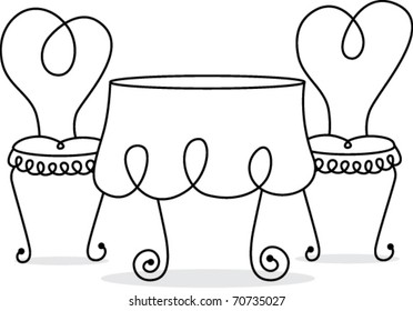 Table with Two Chairs