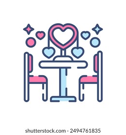 Tabla Para El Icono De Dos Colores Rellenos, Ilustración vectorial