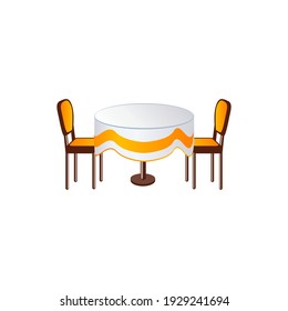 Table for two isolated on white background