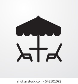 table under umbrella icon illustration isolated vector sign symbol