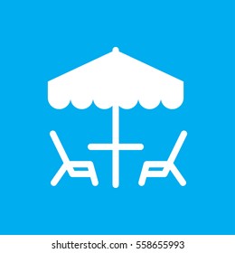 table under umbrella icon illustration isolated vector sign symbol