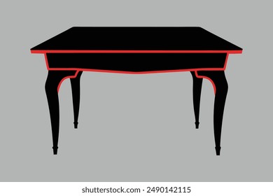 A table vector art with silhouette