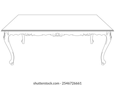 Vector de mesa para manualidades de bricolaje, libros para colorear y Diseño gráfico. Ilustración de decoración del hogar antiguo elegante