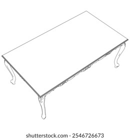 Vector de mesa para manualidades de bricolaje, libros para colorear y Diseño gráfico. Ilustración de decoración del hogar antiguo elegante