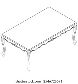 Vector de mesa para manualidades de bricolaje, libros para colorear y Diseño gráfico. Ilustración de decoración del hogar antiguo elegante