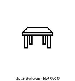 Table vector icon in linear, outline icon isolated on white background