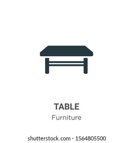 Table vector icon on white background. Flat vector table icon symbol sign from modern furniture collection for mobile concept and web apps design.