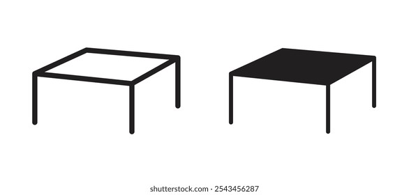 Conjunto de iconos de Vector de mesa en negro.