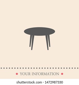 A table vector icon. A sign of a table. A symbol of the table.