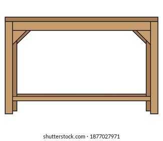ilustración de vector de tabla, aislado en fondo blanco, vista superior