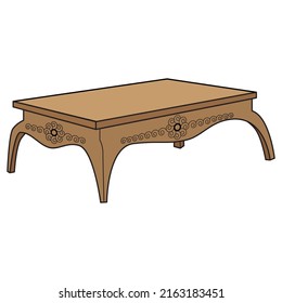 ilustración de vector de tabla, aislado en fondo blanco, vista superior