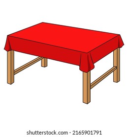 ilustración de vector de tabla, aislado en fondo blanco, vista superior
