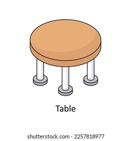 Table Vector Isometric Filled Outline icon for your digital or print projects.