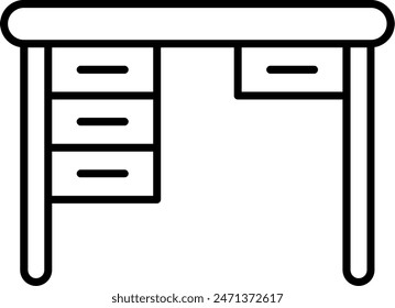 Table Vector Line Icon Design