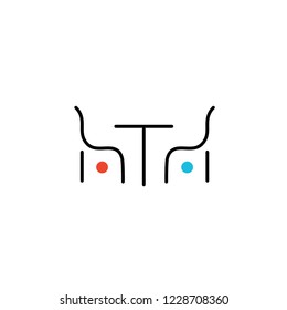 Table vector logo. Interiors vector logo. Chair logo