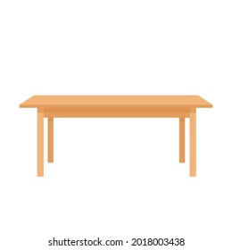 Table vector on white background. Wood Table.