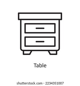 Table Vector Outline Icon Design illustration. Medical Symbol on White background EPS 10 File