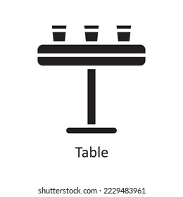 Table  Vector Solid Icon Design illustration. Housekeeping Symbol on White background EPS 10 File