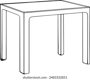 Table vector style silhouette illustration 